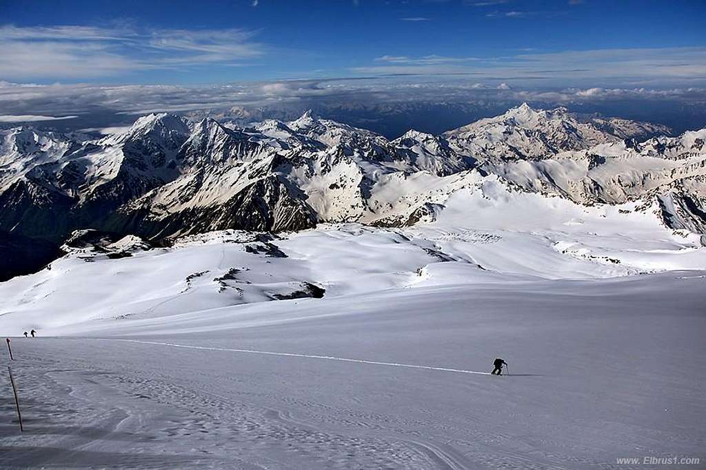 Lonely climbing Elbrus... 