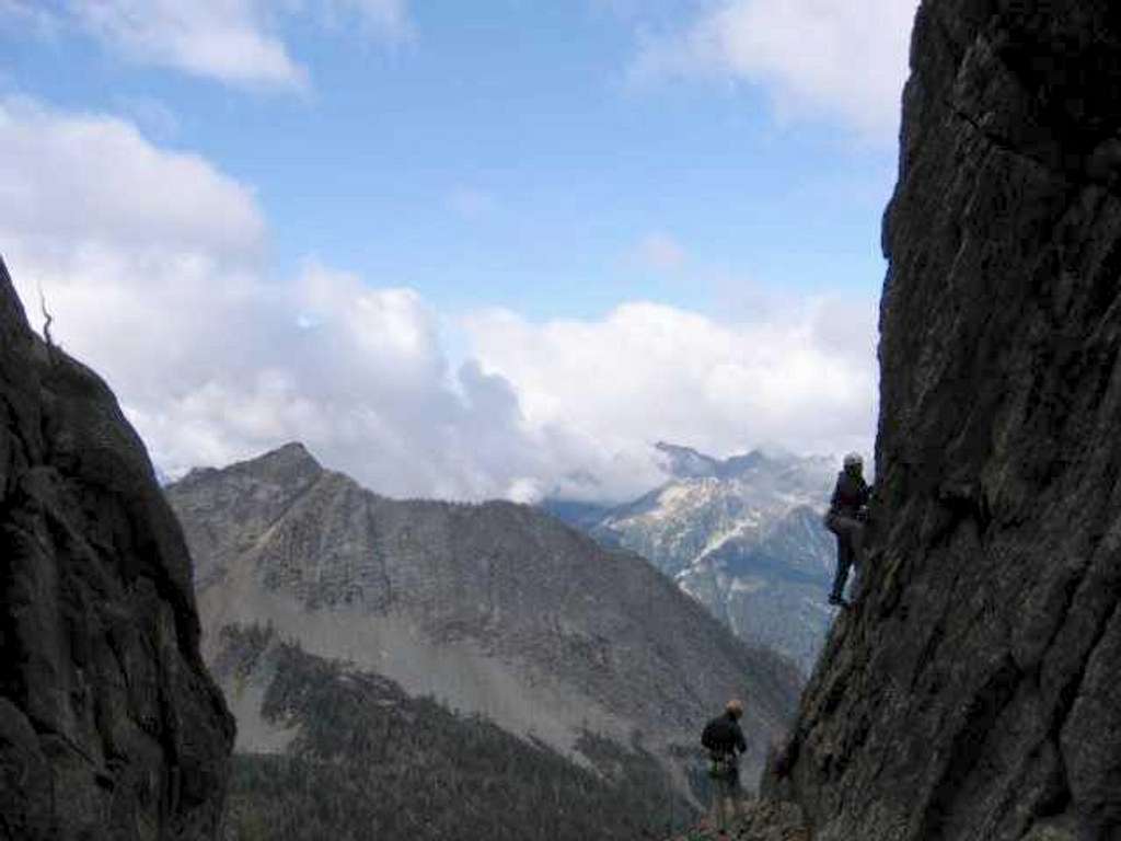 Climbers starting the first...