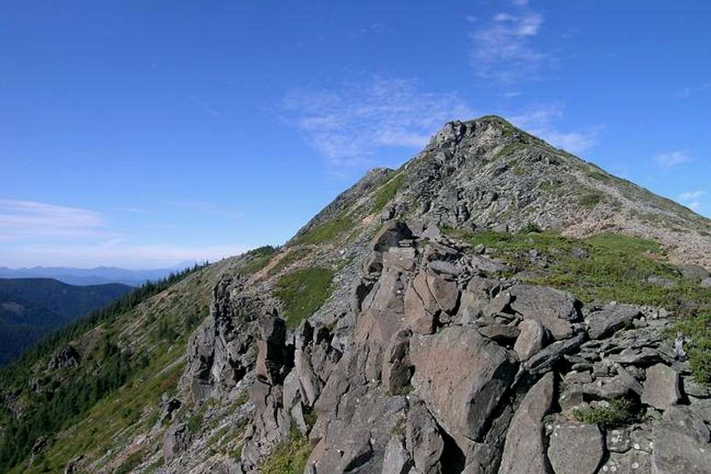 A view of the summit ridge...