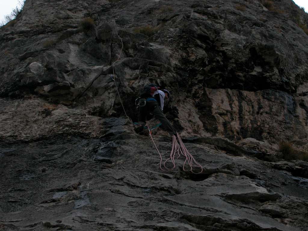 belaying under the overhang