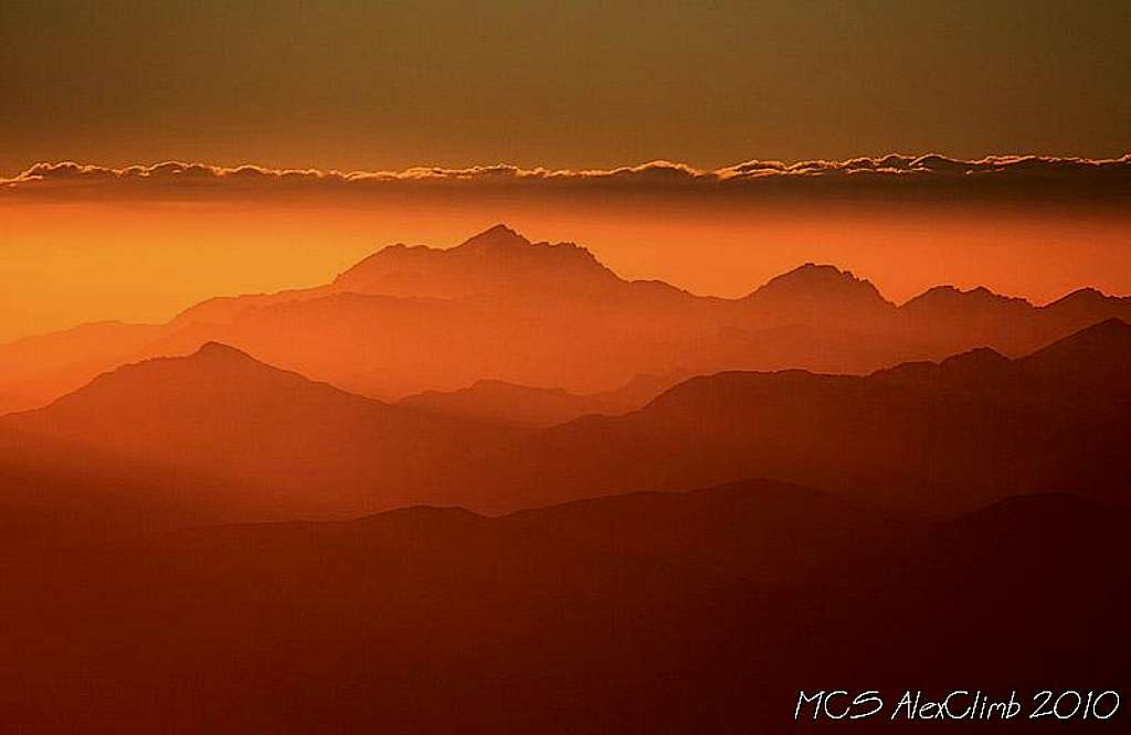 Atlas mountains at the sunset