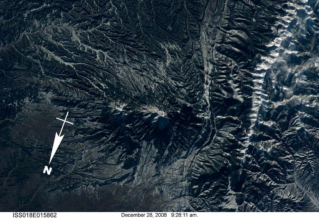Spanish Peaks from ISS