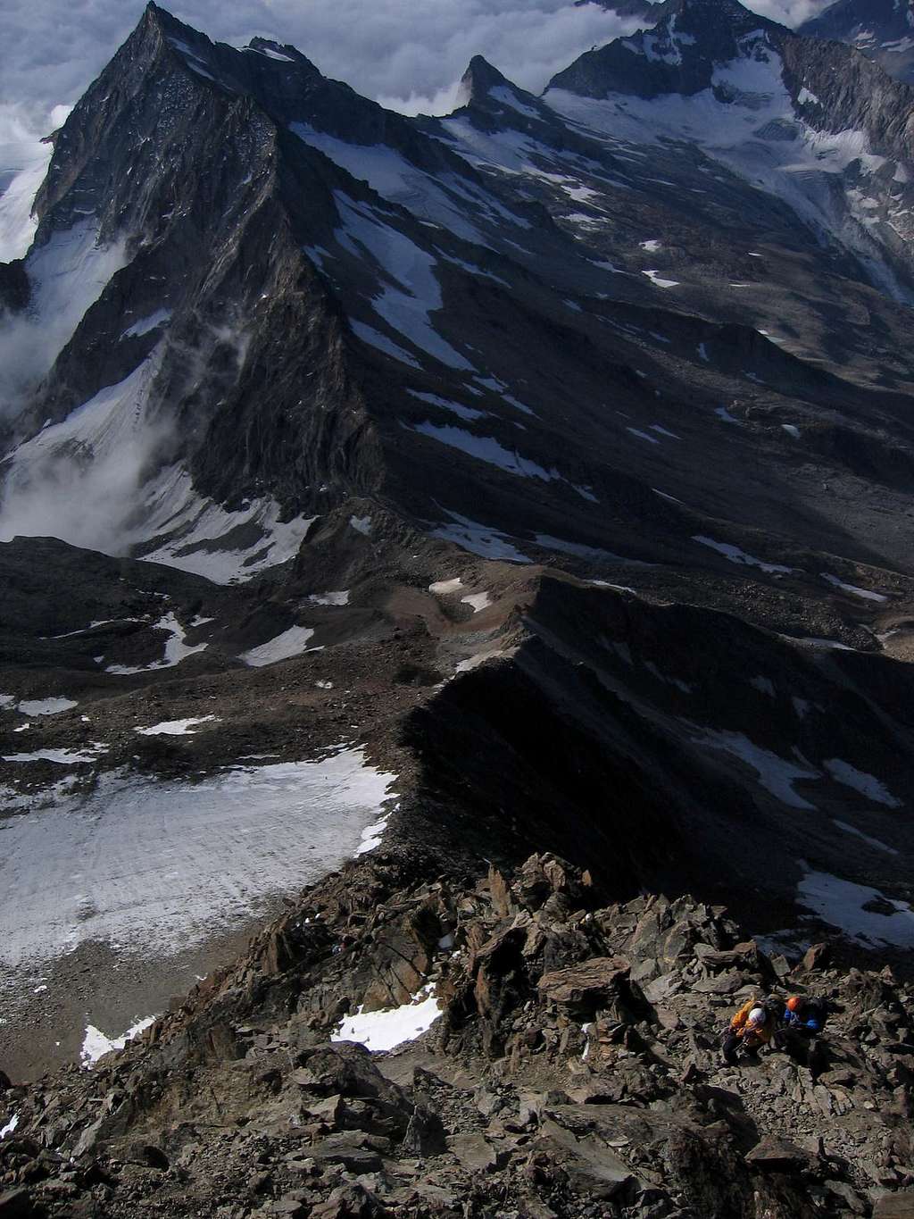 Ascending the Southeast Ridge of Weissmies