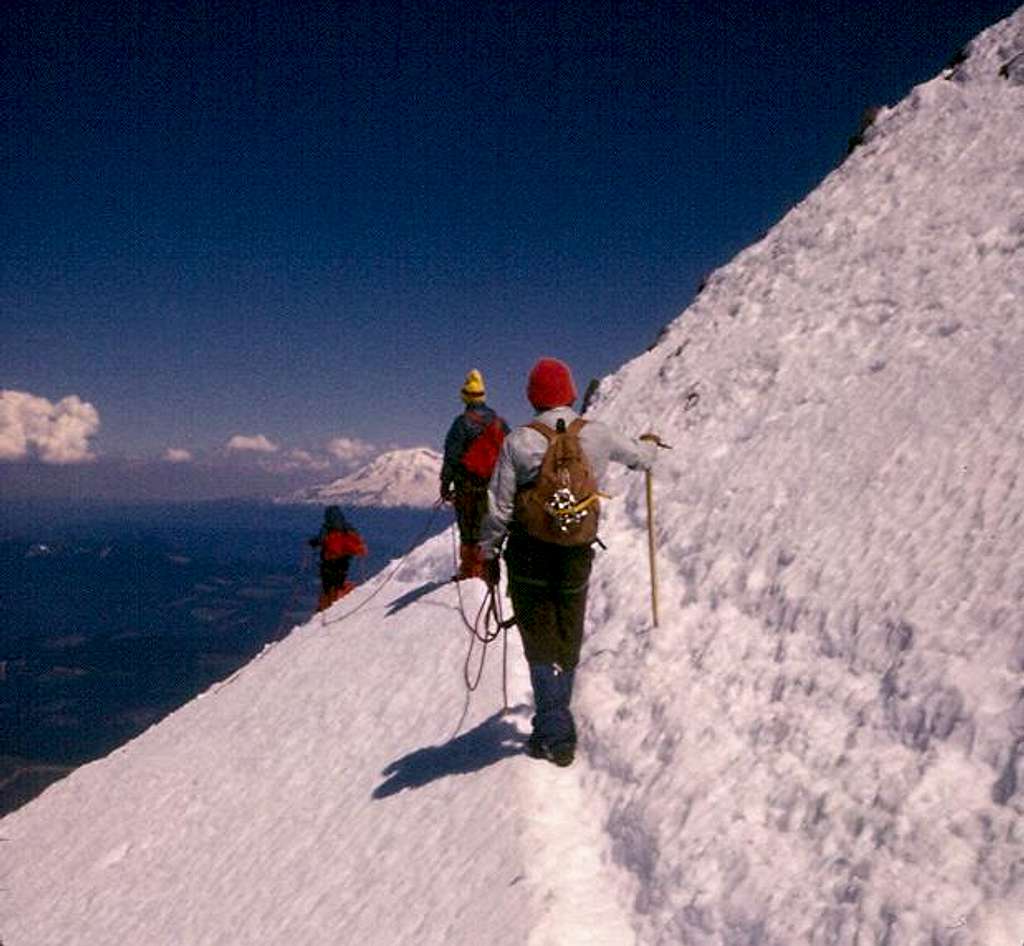 Looking at Mt. Adams from high on St. Helens  before eruptions of 1980