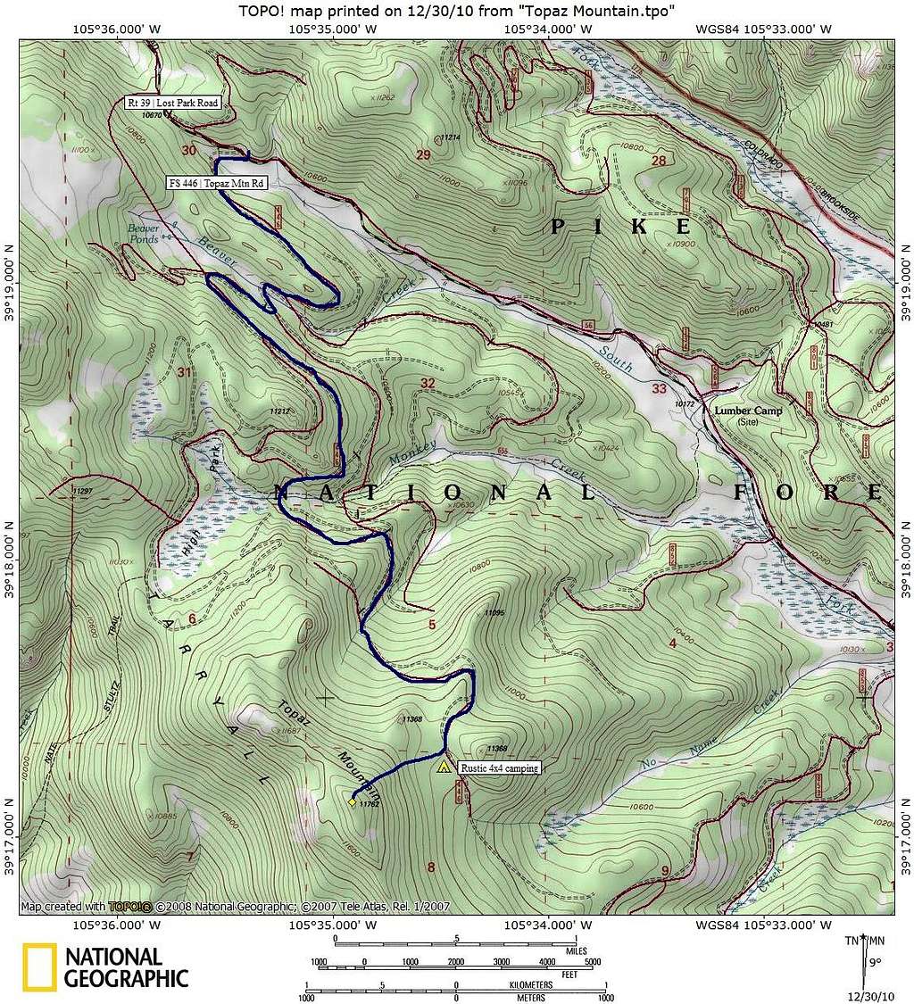 Topaz Mountain Road_Route Map