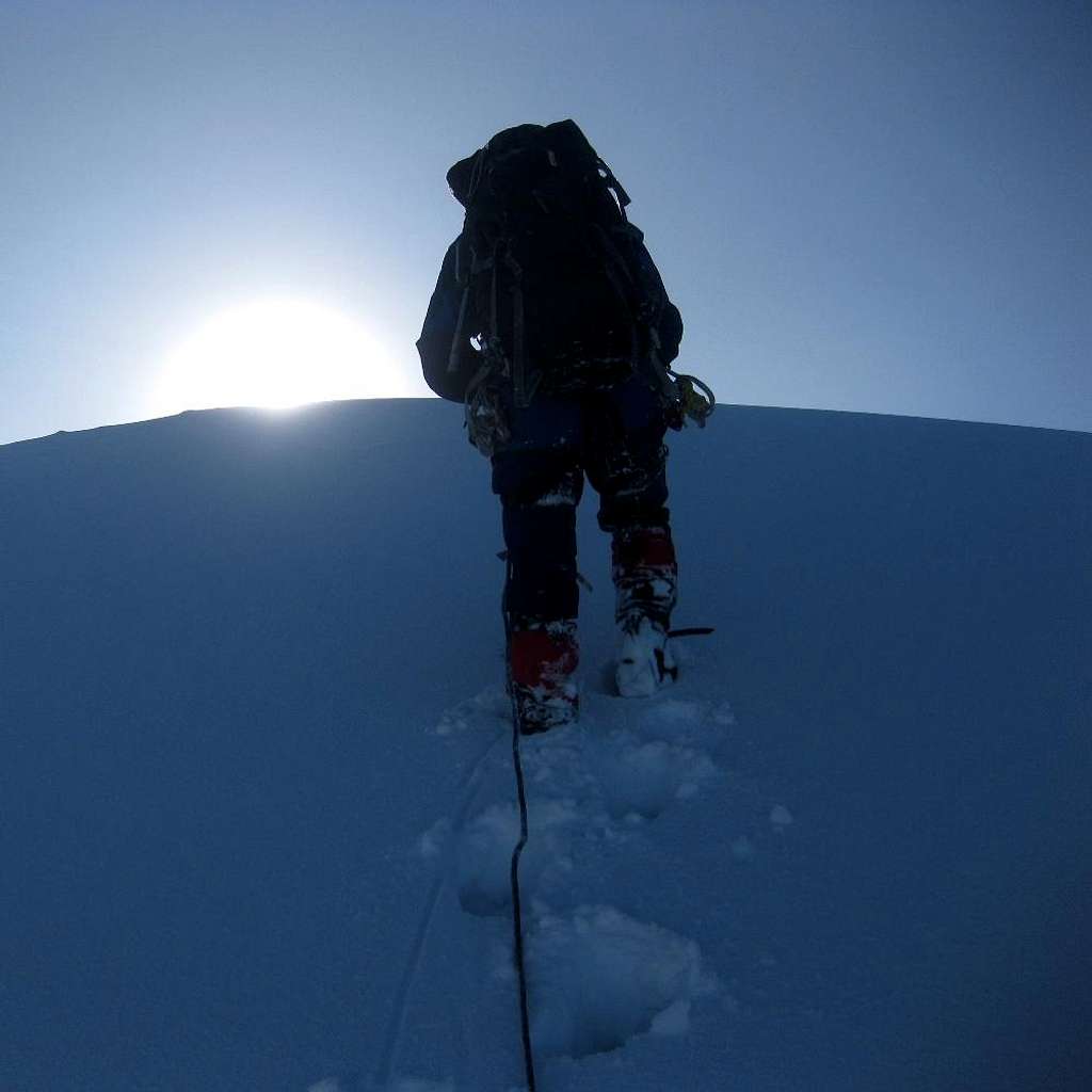 Marcial approaching the summit of Iliniza Sur