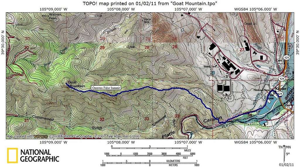 Goat Mountain, East Ridge Route Map