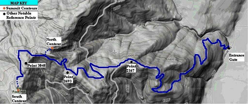 Big Foot Hill Route Map