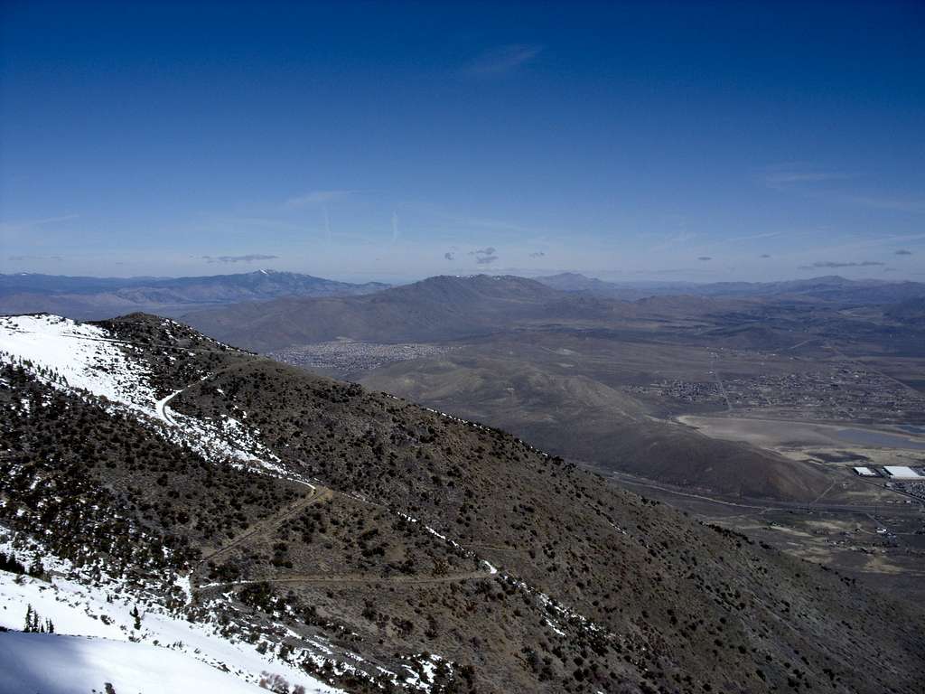 Cold Springs and Peterson Mountain from Peavine Peak.