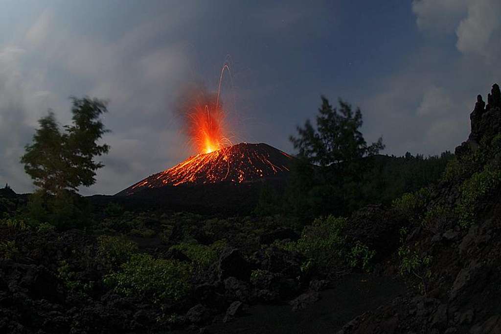 Krakatau at night