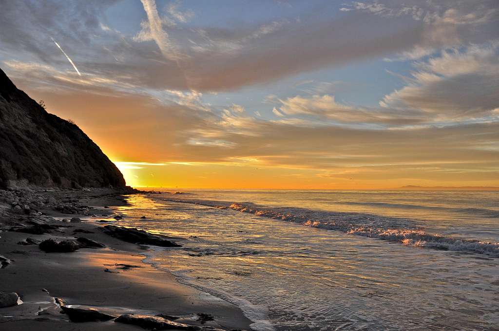 Sunrise on the coast of California