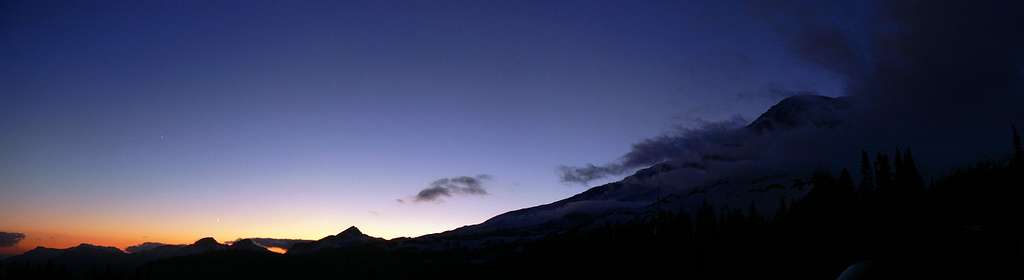 Evening Panorama of Mount Rainier
