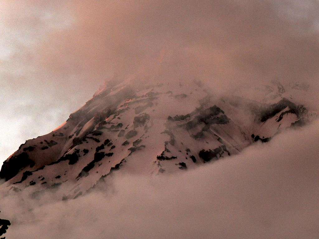 Mount Rainier through the Clouds
