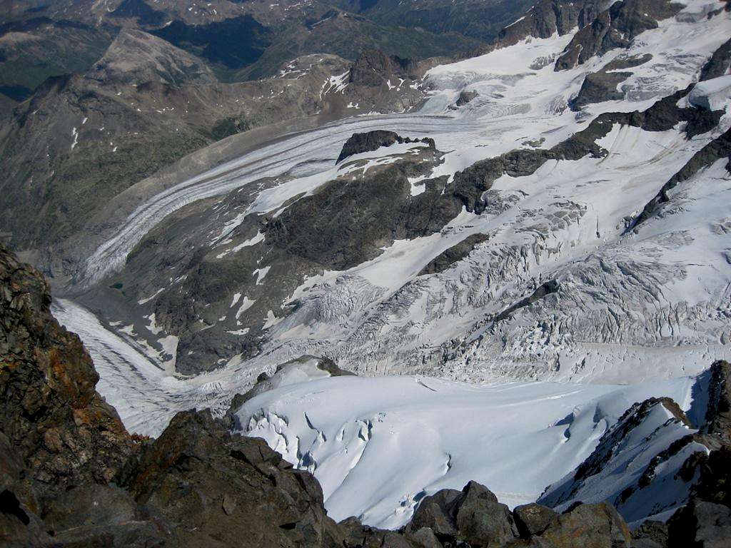 The Morteratsch and Pers glaciers