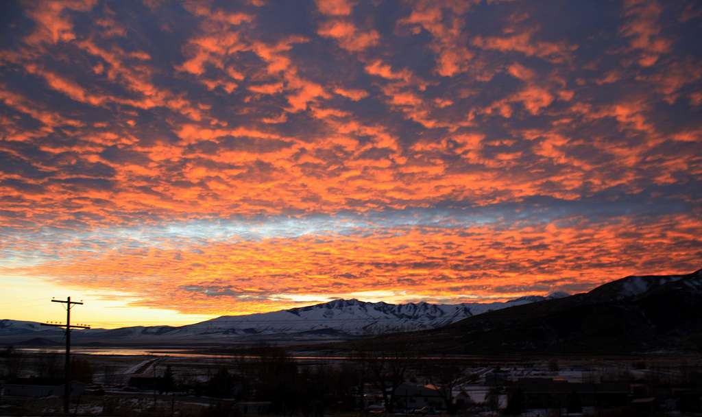 A beautiful sunset over the Stansburry Range 