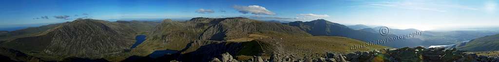 Panorama of the view from the Summit of Y Garn