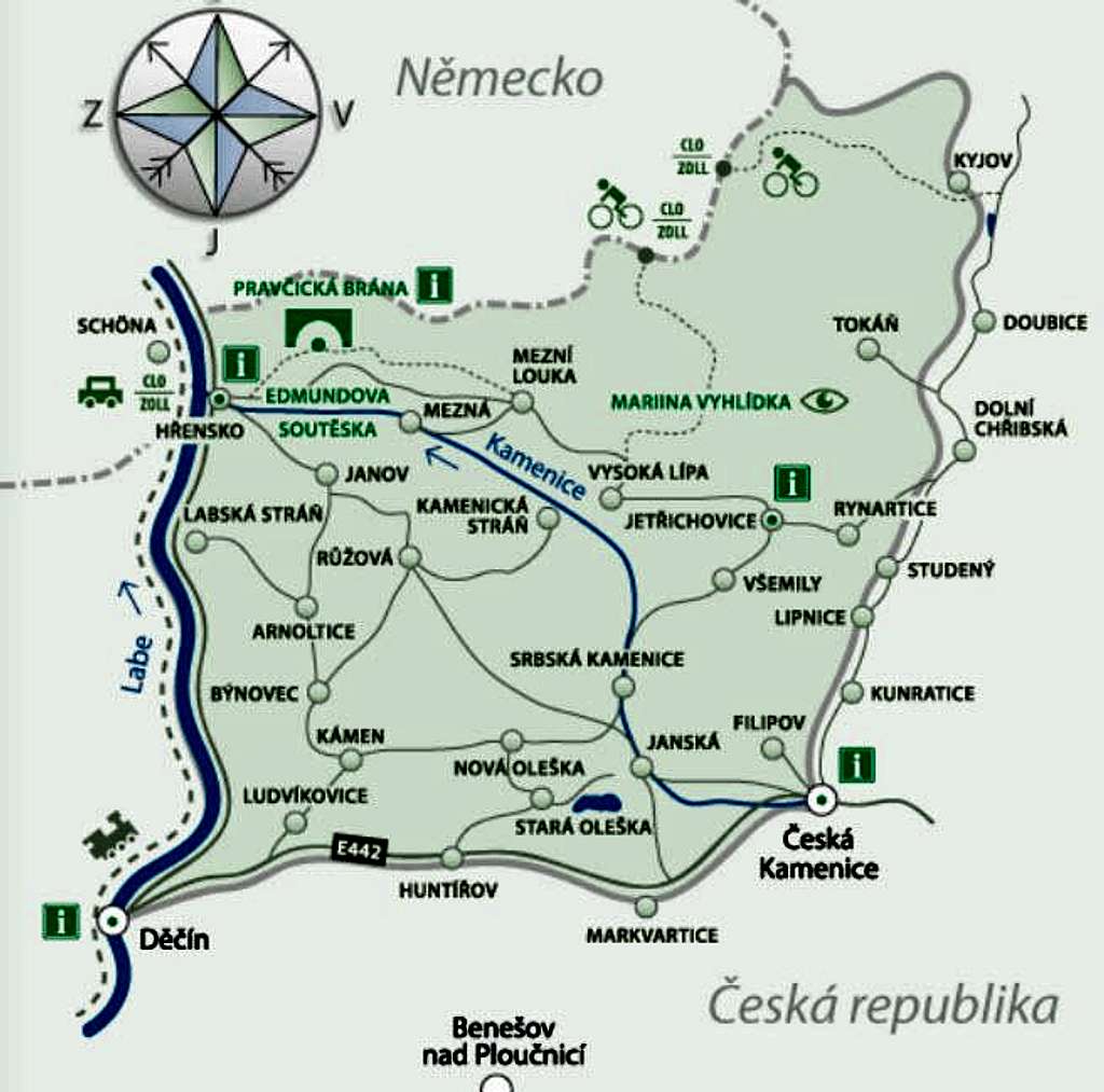 Map National Park České Švýcarsko