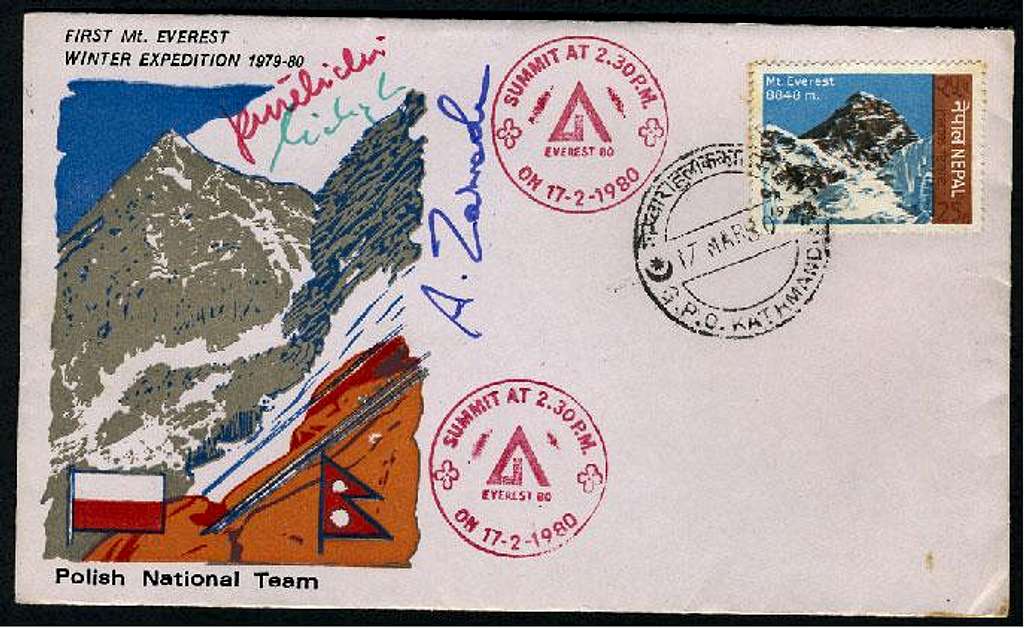 Mount Everest first winter ascent - commemorative envelope