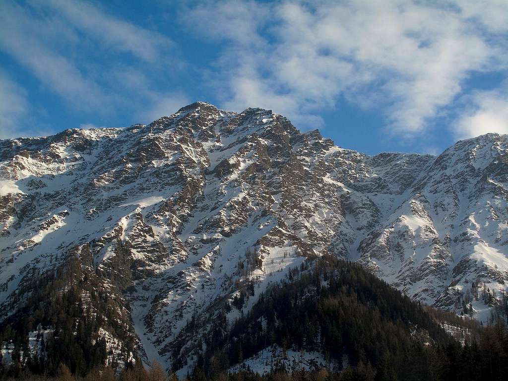 A peak on the east side of the Val Ferret;...