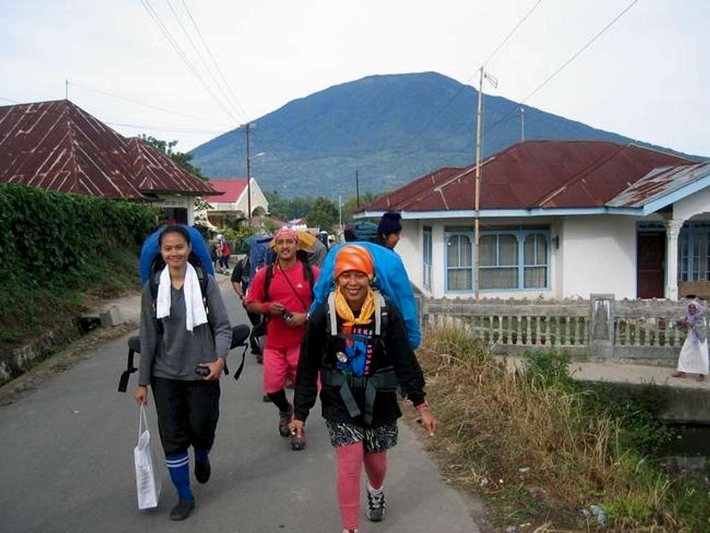 on our way to trek Mt...