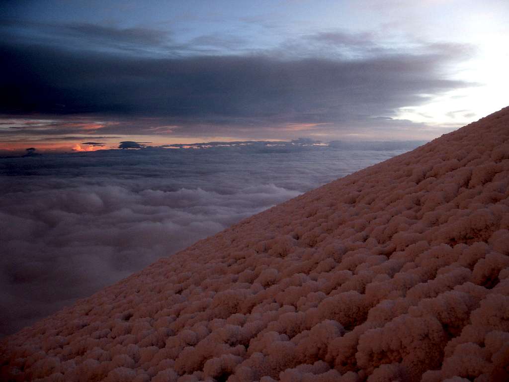 Sunrise on the top of Chimborazo