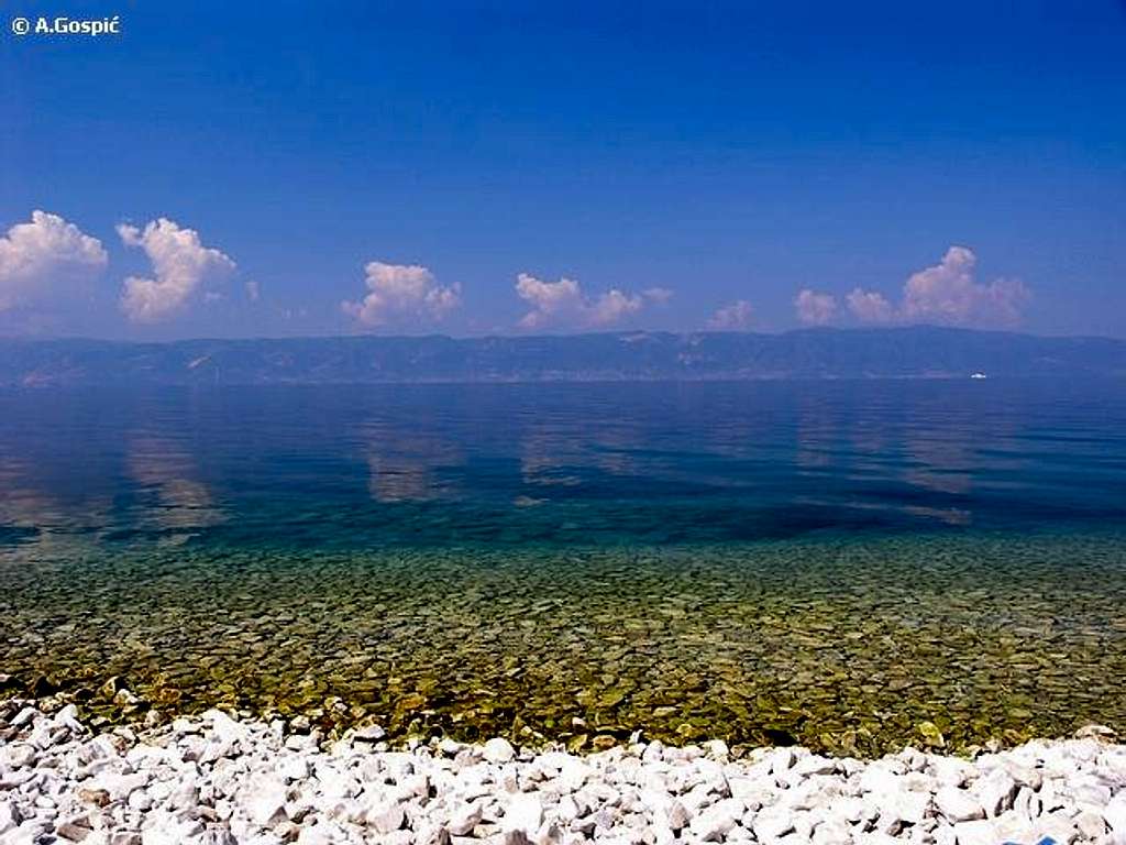 Water in the huge Ohridsko...