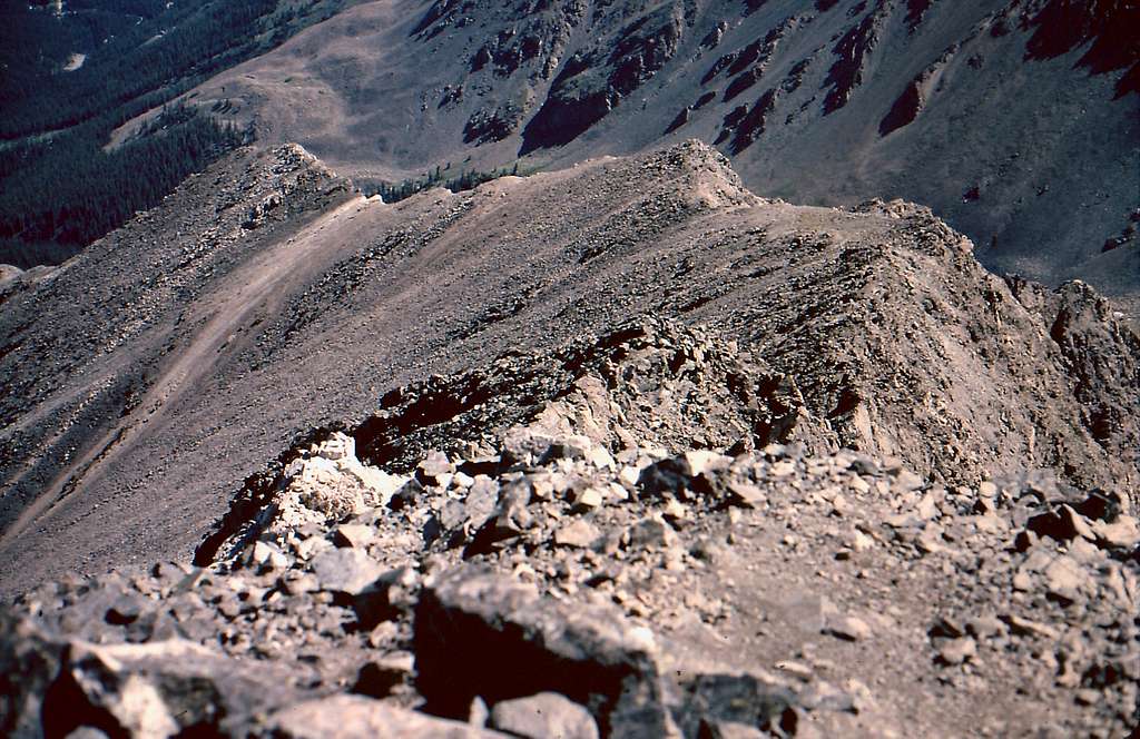 Looking down the Kelso Ridge on Torreys Peak