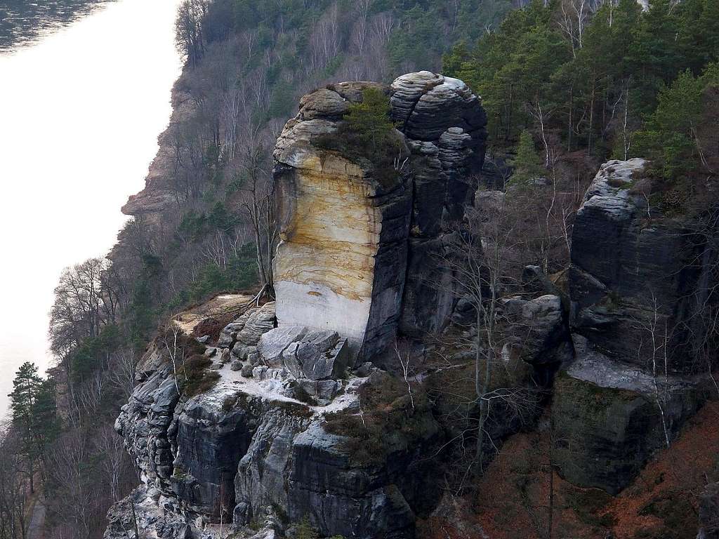 This large rock on the flank of the Bastei...