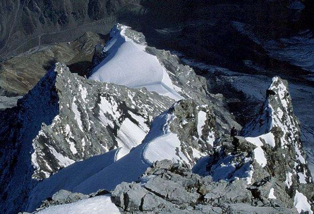 looking down from the summit...