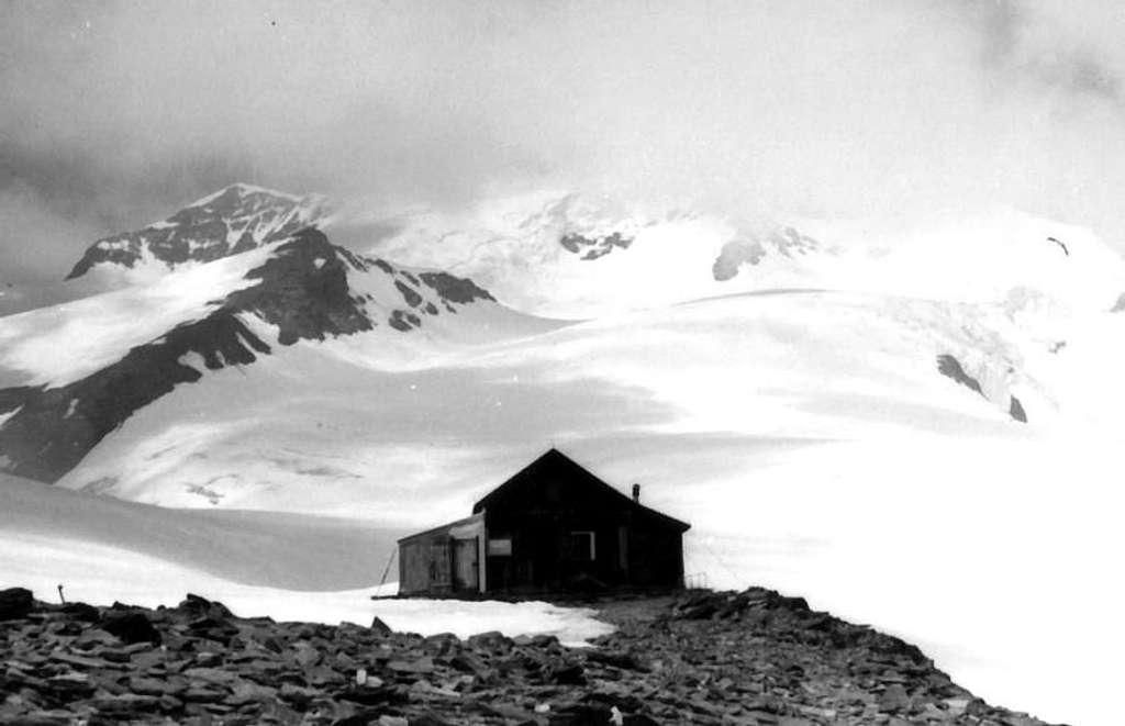 Old Sella Hut, Castore & Lyskamms in 1969