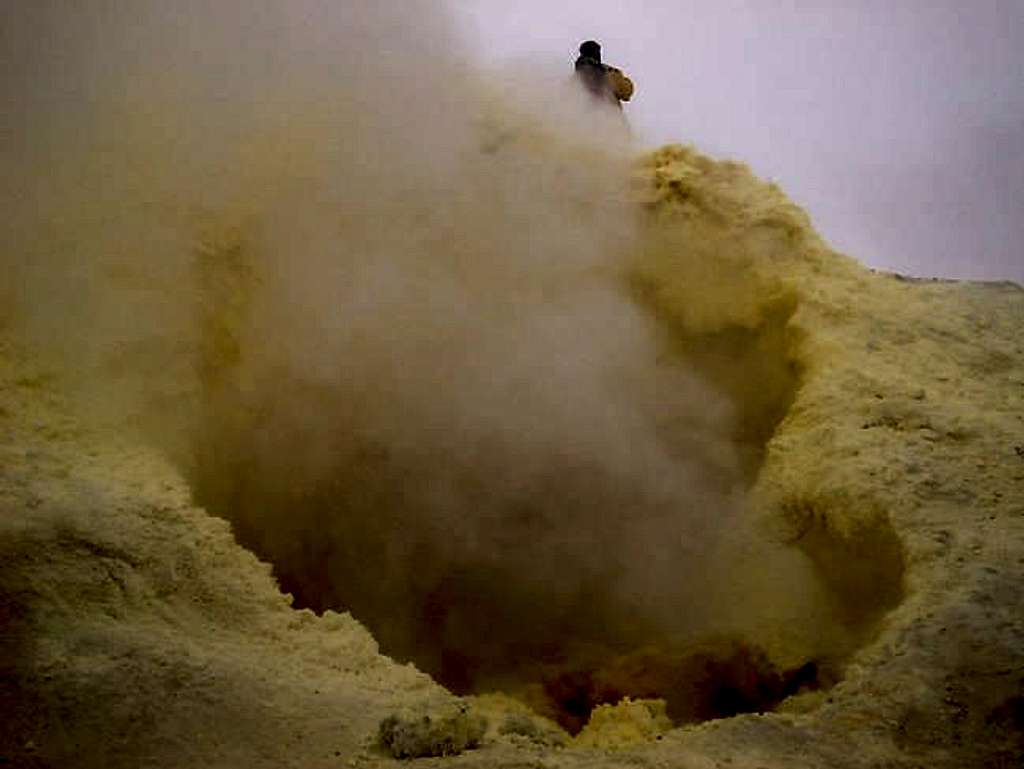 Sulphur steams come out from...
