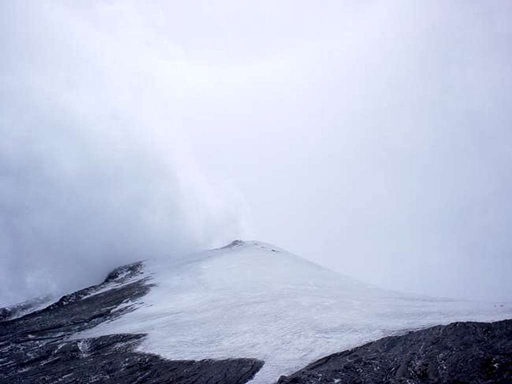 The glacier had receded quite...