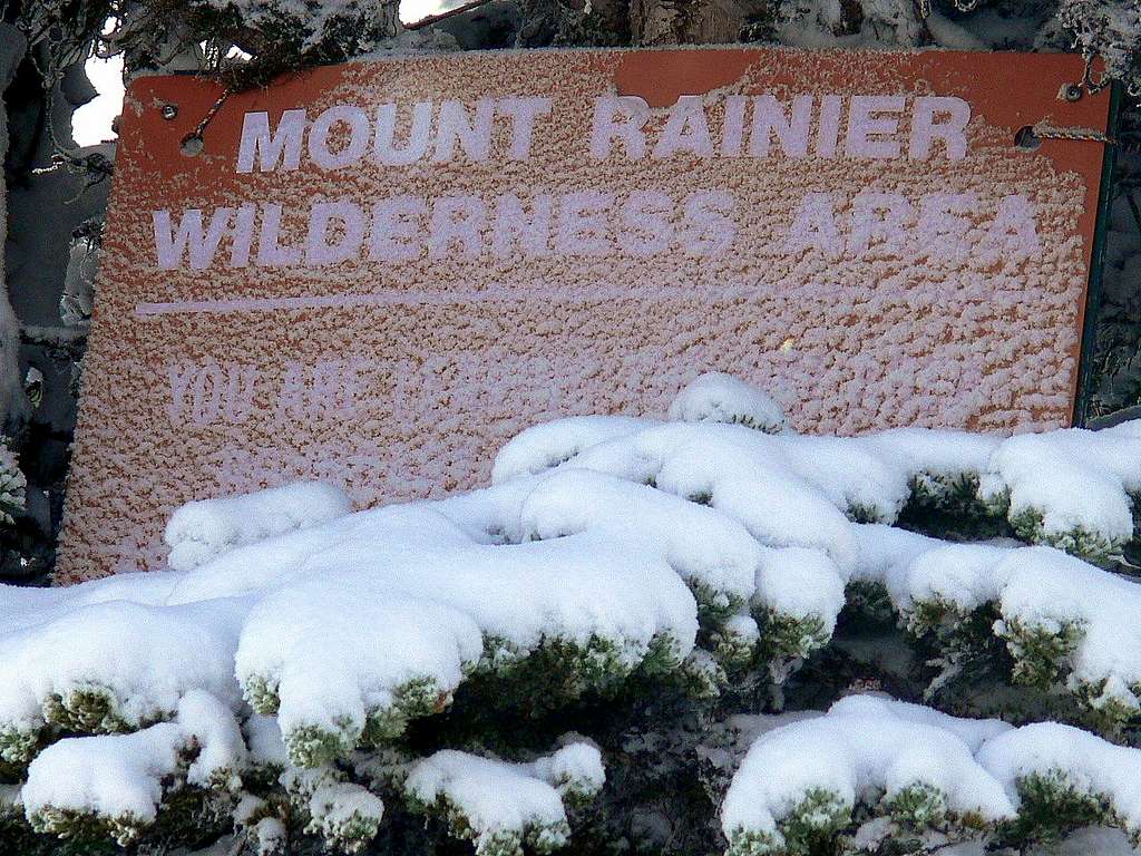 Wilderness Sign Snowed Over