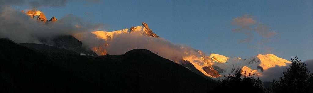 Panoramic View of Mont Blanc at Sunset