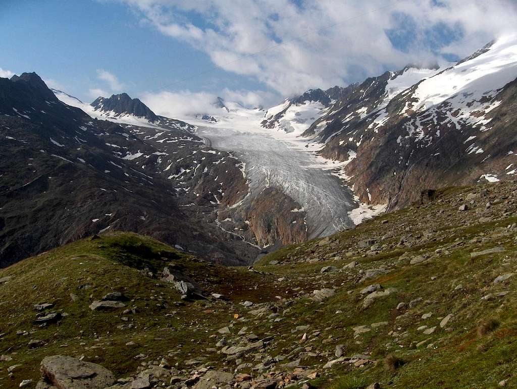 The rapidly retreating Gurgler glacier