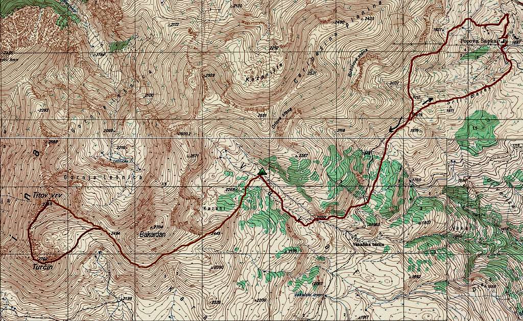 Winter Dream 2011: Topo map with our route