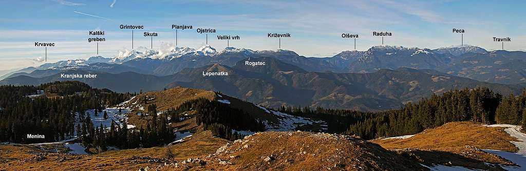 Kamnik & Savinja Alps from the south-east