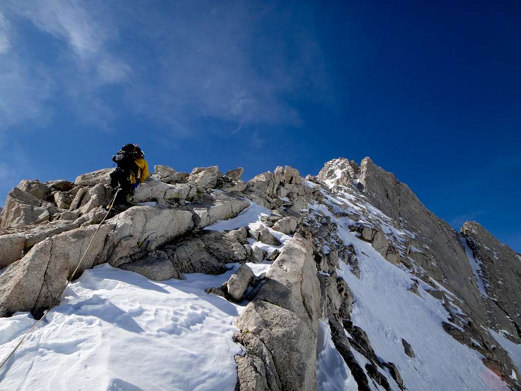 Shane Leading P2 of the East Ridge