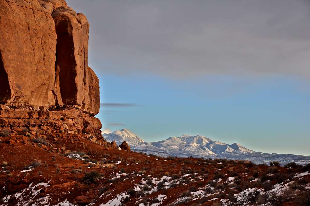 La Sal Mountains seen from Arches National Park