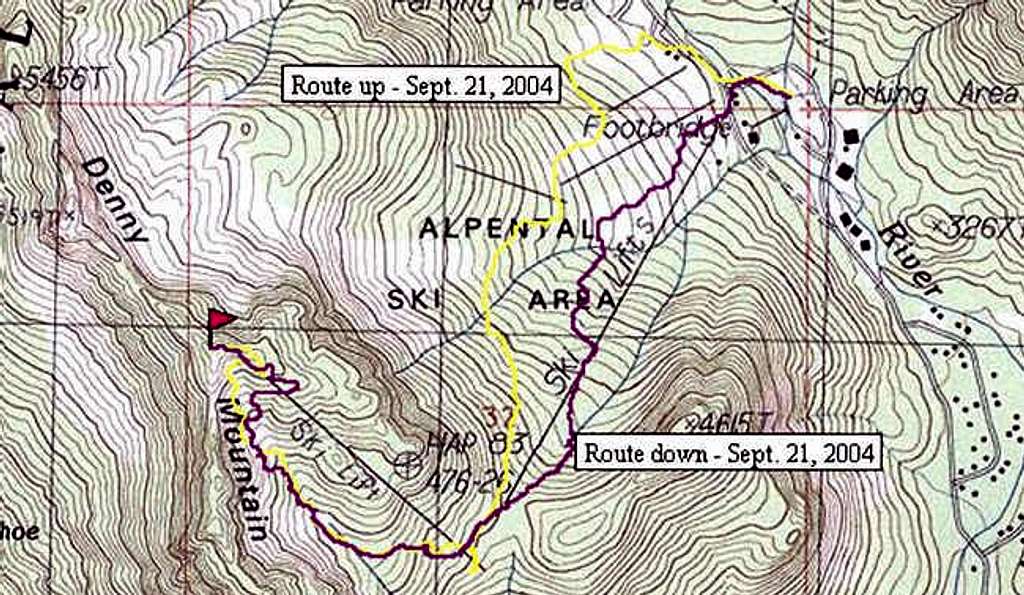 Topo with GPS track of route...