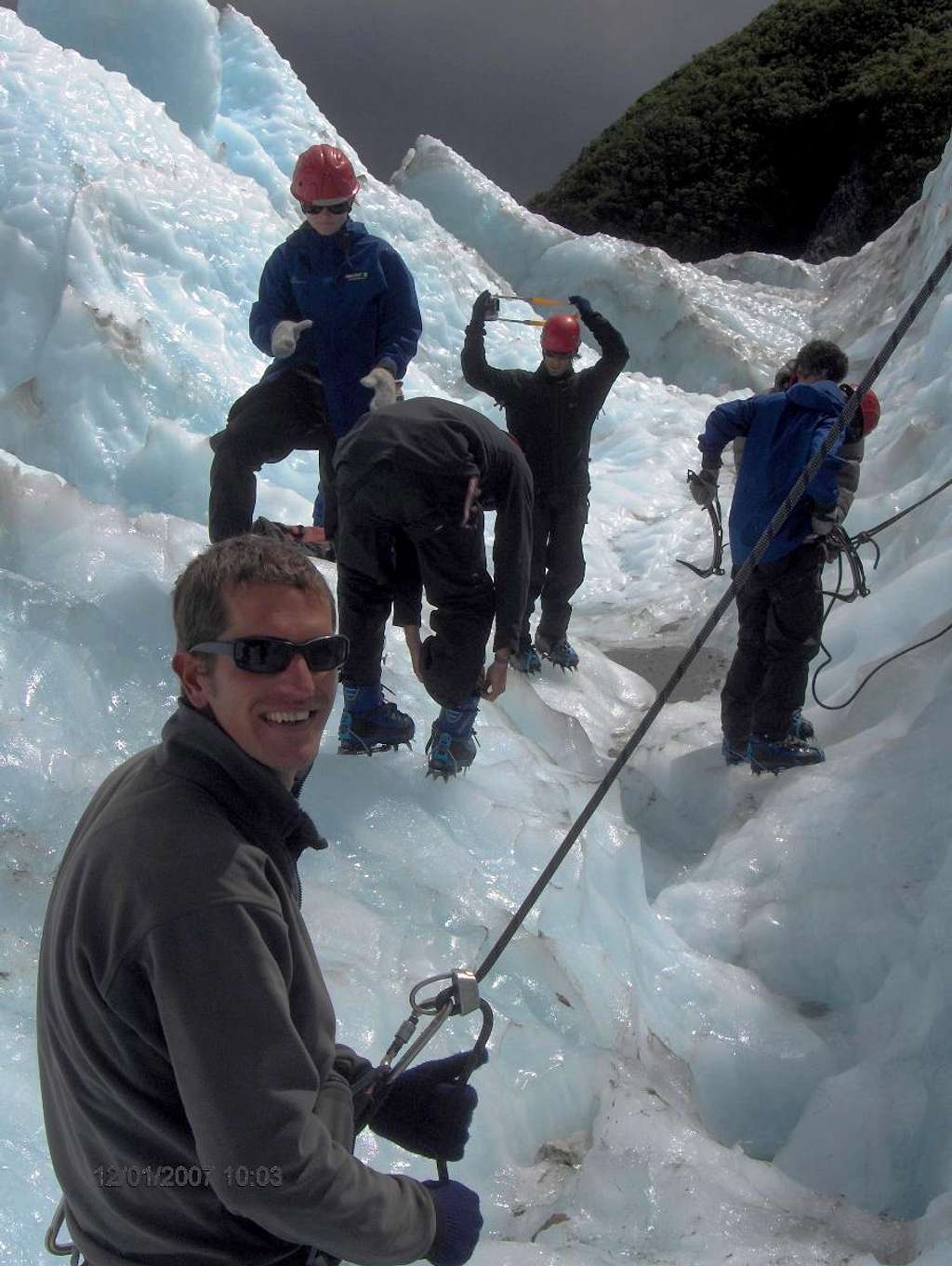 Ice climbing fun on Franz Jozef Glacier