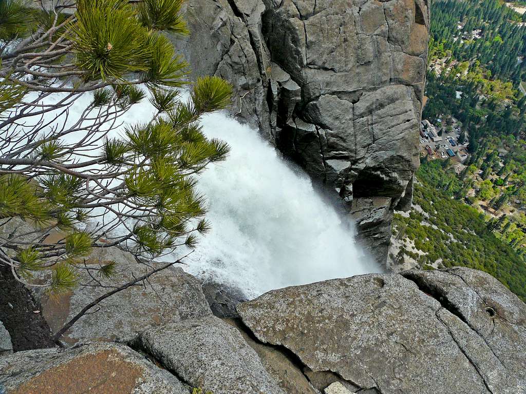 Yosemite Falls plunging over the  north rim