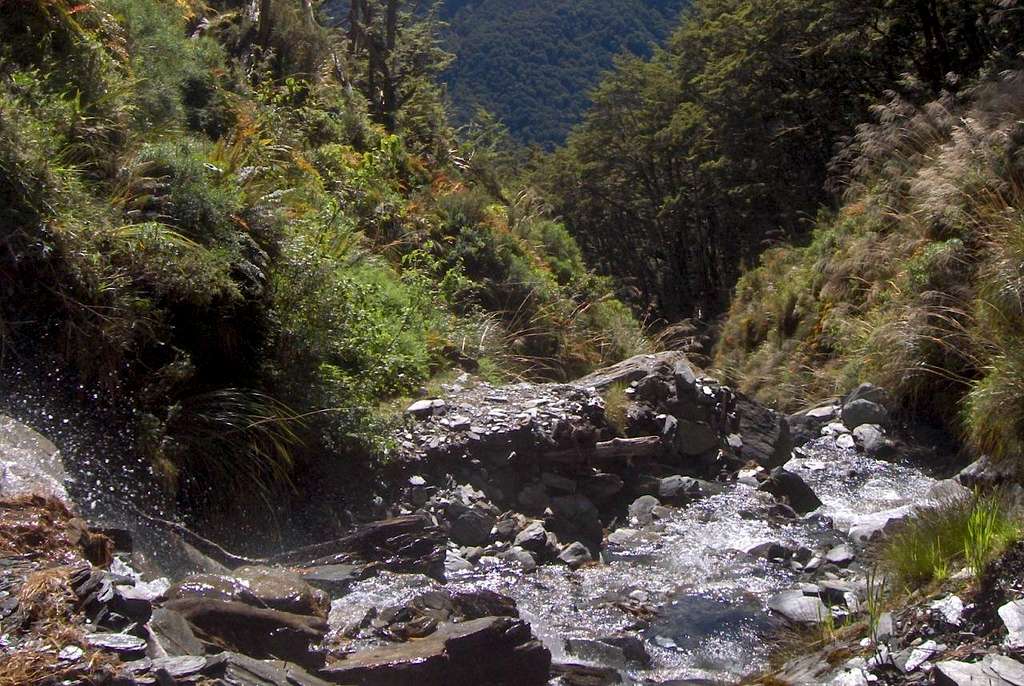 Mountain stream along the Cascade Saddle route