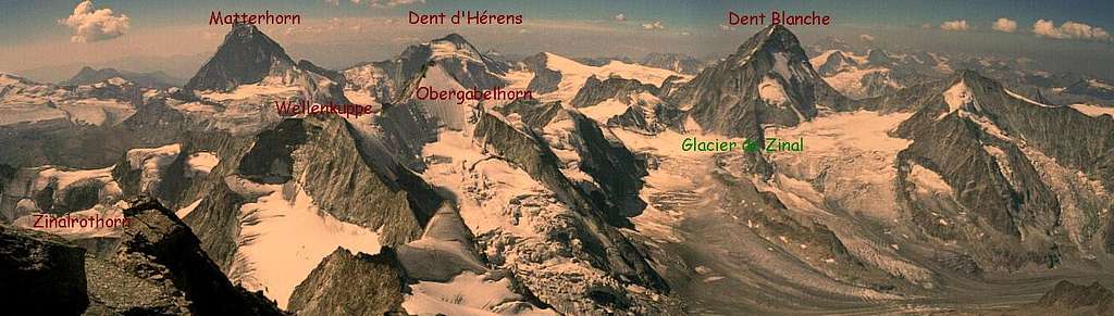 Panoramic View of Pennine Alps