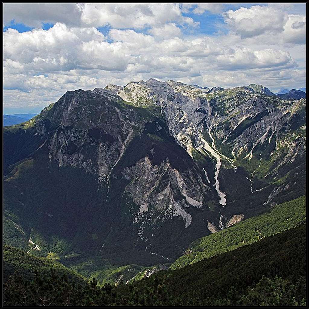 Krn mountains above Tolminka valley