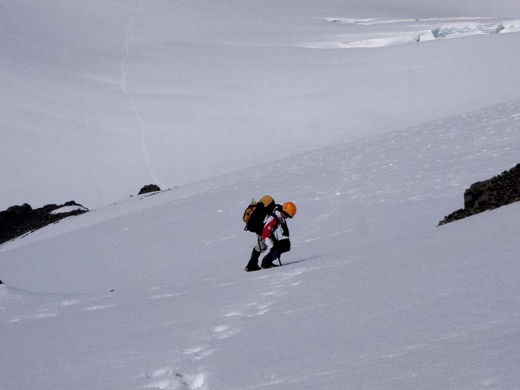 Ferenc nearing the west ridge