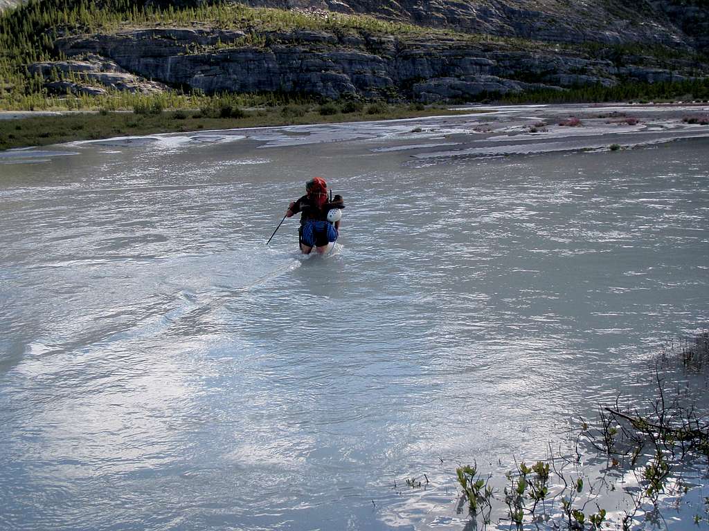 The Glacier River crossing