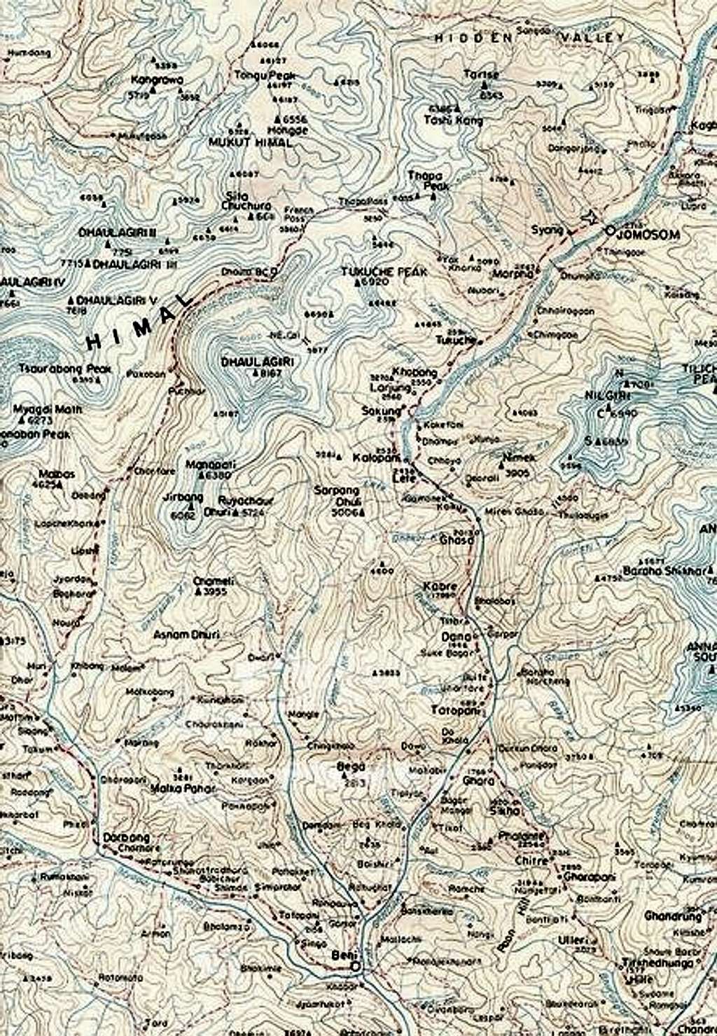 Map of Dhaulagiri
