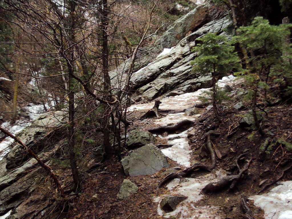 Rocky Icy Trail in Spring