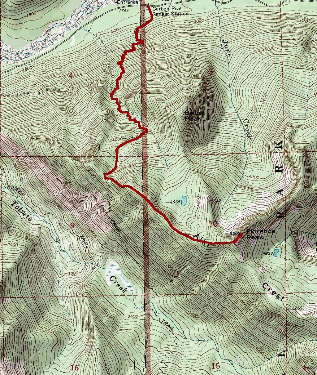 Florence Peak Map
